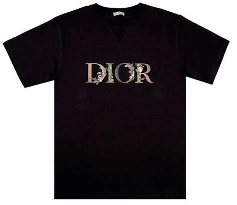 dior small logo flower tee|christian Dior t shirts women.